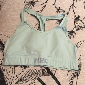 Mint Colored Lined Sports Bra with POCKETS